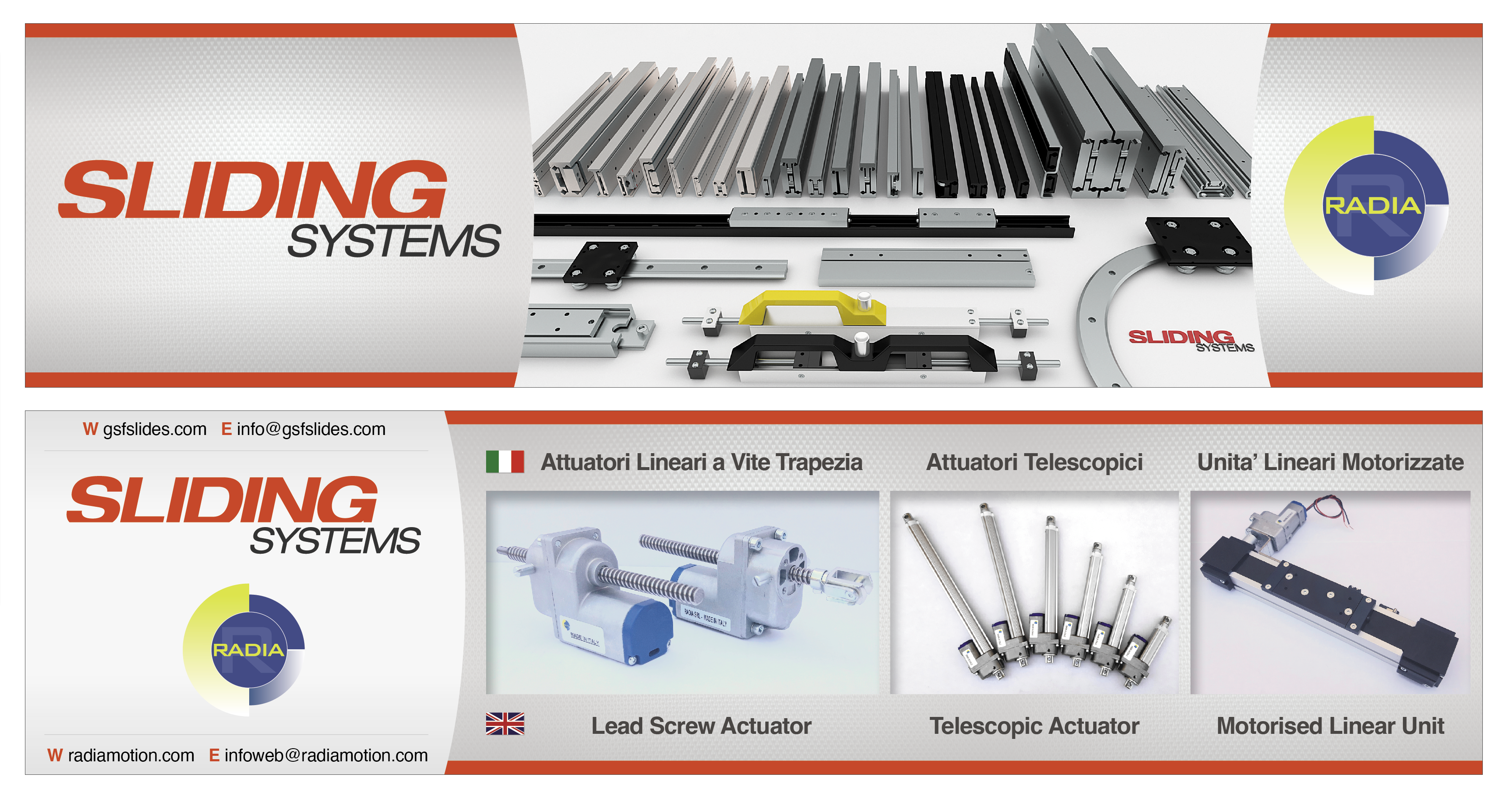 ATTUATORI LINEARI - GUIDE TELESCOPICHE E LINEARI