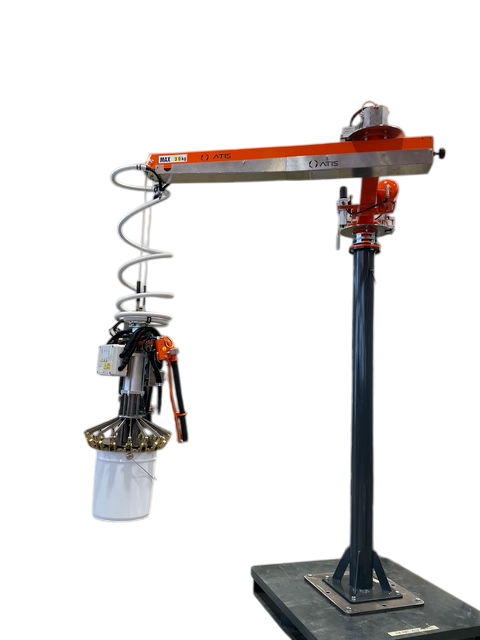 Manipolatore Pneumatico ATISacer 55: Sollevamento e Chiusura Sicura dei Fustini