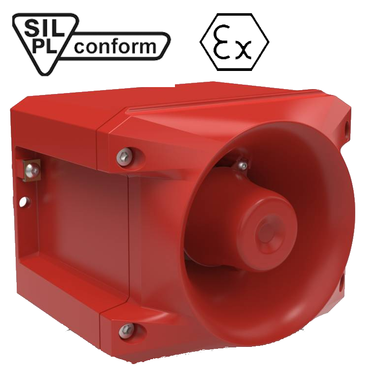 Segnalatore acustico di sicurezza certificato SIL e ATEX