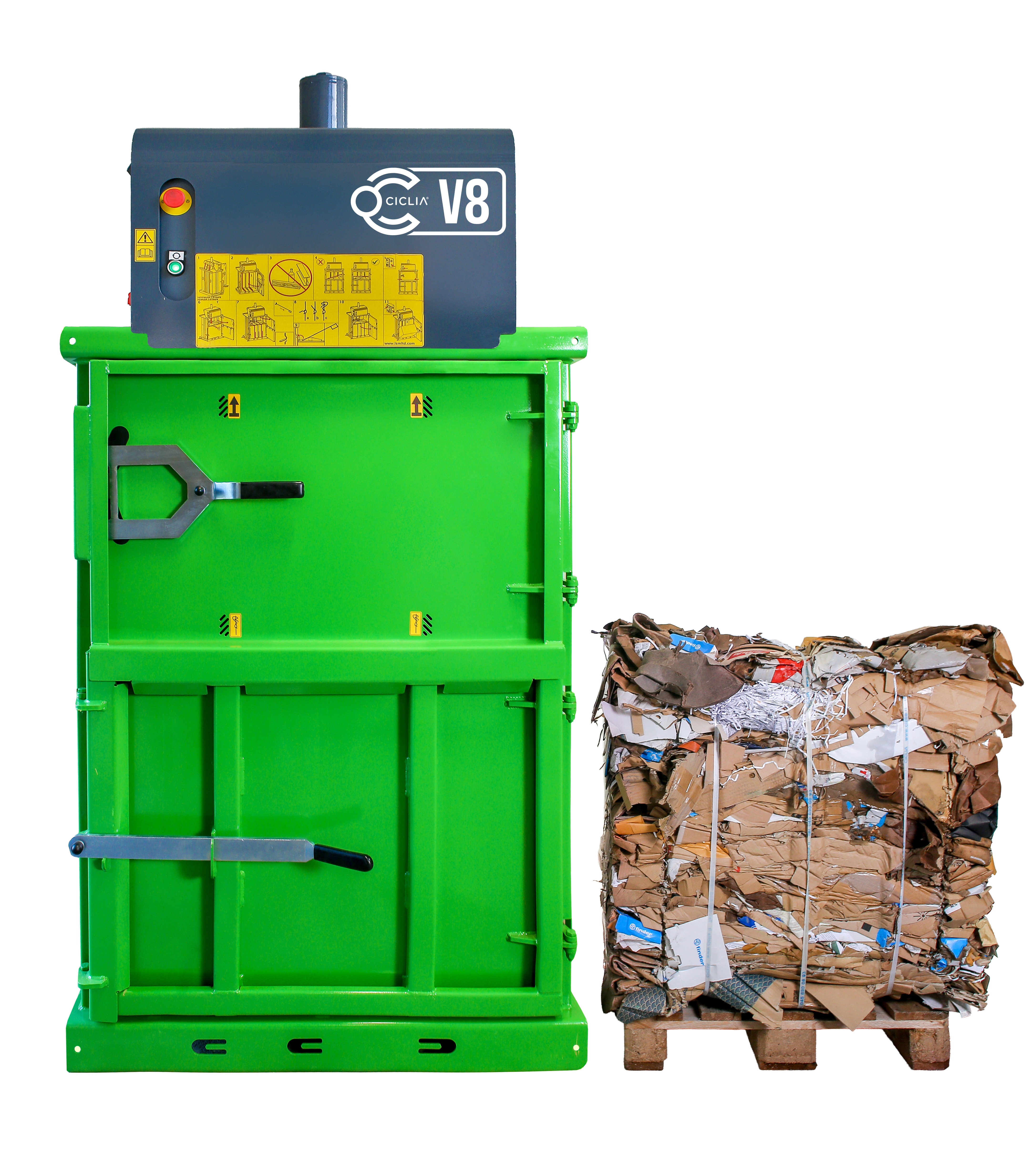 Pressa compattatrice per cartone e plastica V8