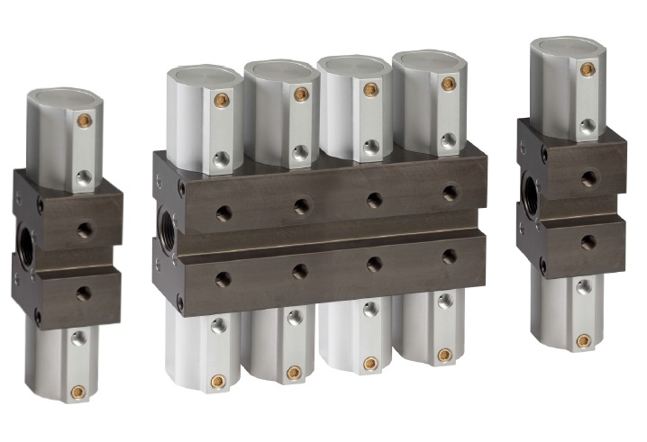 DISTRIBUTORI MODULARI CON USCITE CONTRAPPOSTE